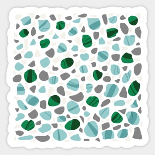 Abstract Graphic Viridian Green and Aqua Blue Stones Art image GC-119-5 Sticker